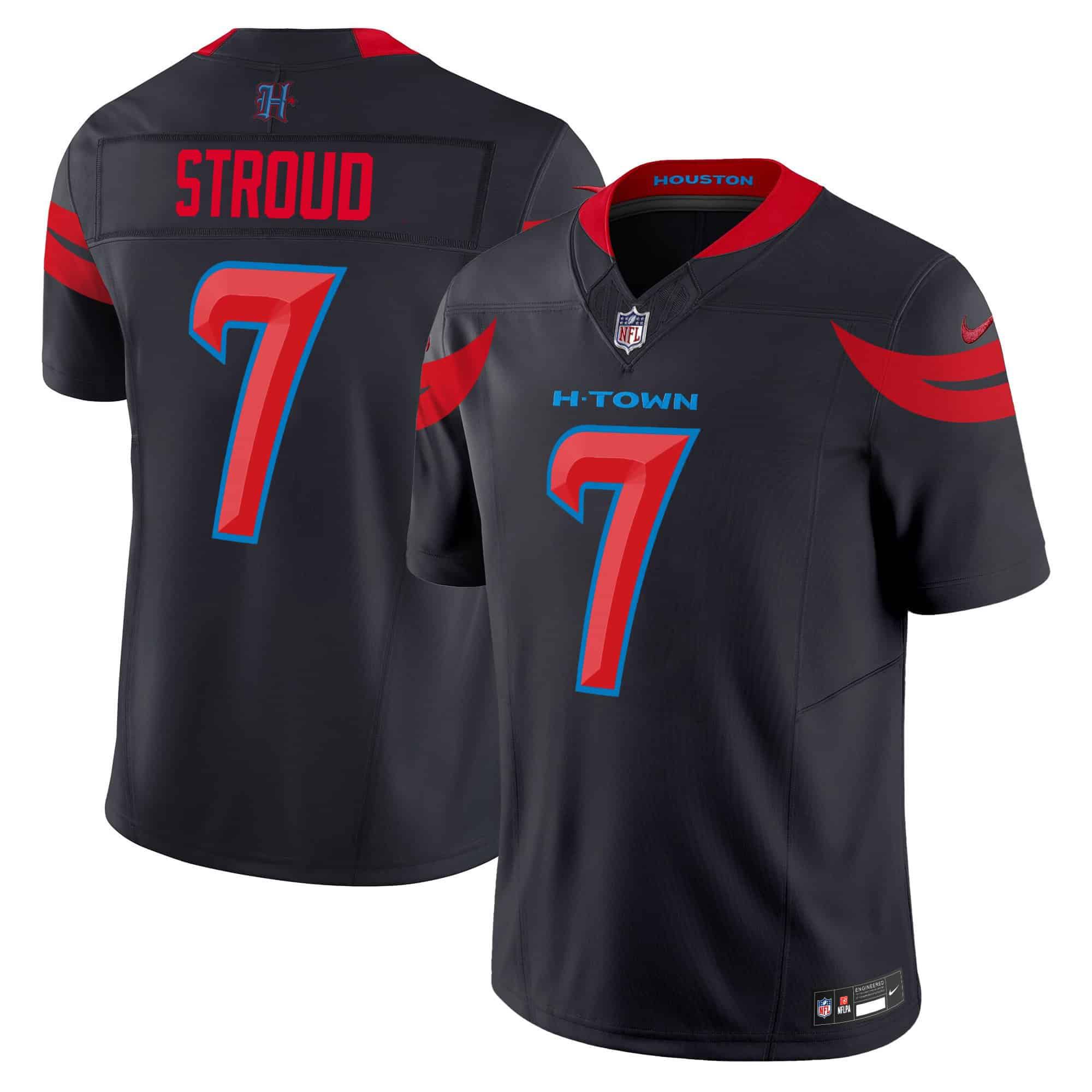 Men Houston Texans #7 Stroud Black 2024 Nike Vapor Limited NFL Jersey style 2